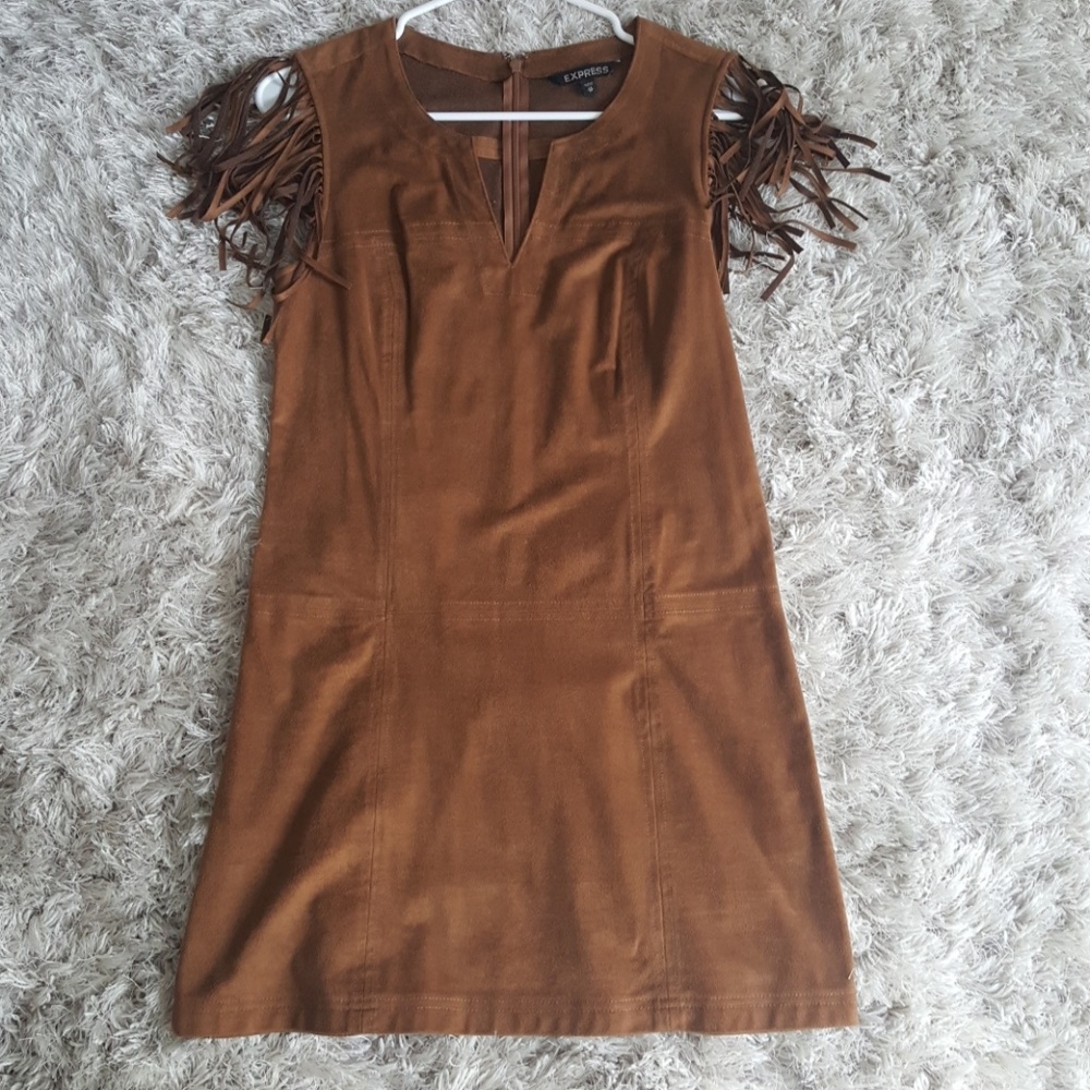 Camel suede dress